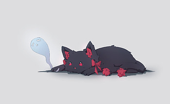 Kaenbyou rin (cat), cat, ghost, Anime, Touhou, anime cat HD wallpaper