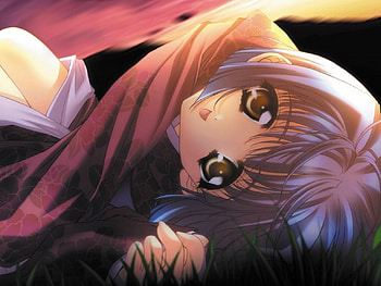 Hello:), girl, grass, sky, anime HD wallpaper