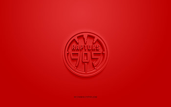 Raptors 905, creative 3D logo, red background, NBA G League, 3d emblem, Canadian Basketball Club, Ontario, Canada, 3d art, basketball, Raptors 905 logo HD wallpaper
