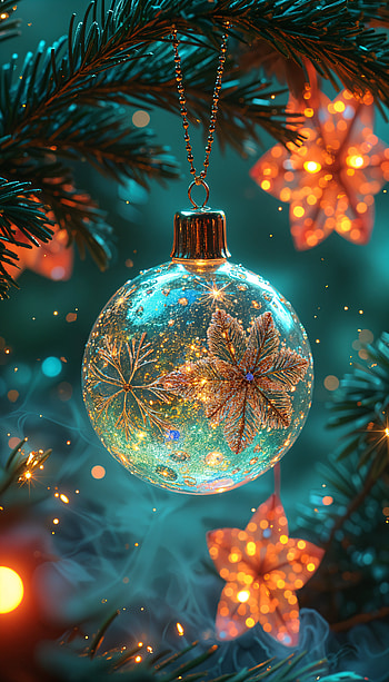 Enchanting Christmas Ornaments , christmas ornaments, Christmas, holiday, bokeh HD phone wallpaper