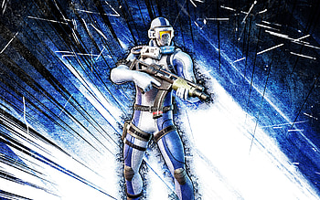Advanced Scuba Jonesy, grunge art, Fortnite Battle Royale, Fortnite characters, blue abstract rays, Advanced Scuba Jonesy Skin, Fortnite, Advanced Scuba Jonesy Fortnite HD wallpaper
