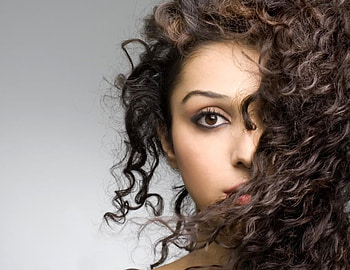 Face, girl, abstract, curly hair HD wallpaper