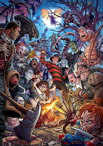 Horror characters, art, mural HD phone wallpaper