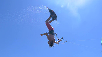 Kiteboarding on a board, Smooth gliding, stock video, Kiteboarding action HD wallpaper