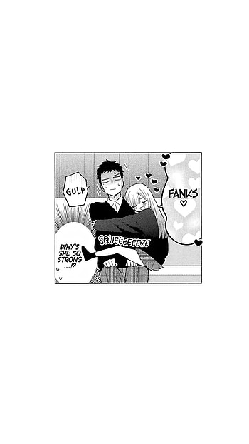 Marin hugging Gojo - Manga - White background, My Dress-Up Darling, Marin Kitagawa, manga, Black And White Anime HD phone wallpaper