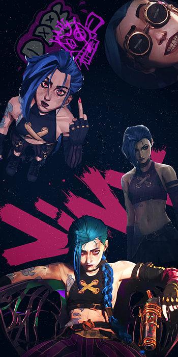 Jinx, League of Legends, powder HD phone wallpaper