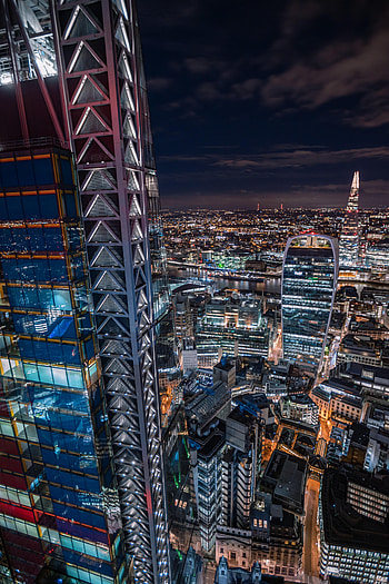 Cities, Architecture, London, Building, Night City, Skyscrapers HD phone wallpaper