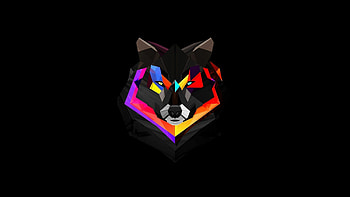 Abstract wolf art, Geometric patterns, Pixelated background, Unique style HD wallpaper