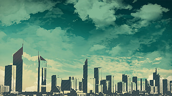 Cartoon Skyline, Arab cityscape, Middle east, Desert HD wallpaper