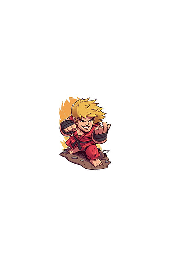 Ken, Street Fighter, video game, warrior, minimal, art HD phone wallpaper