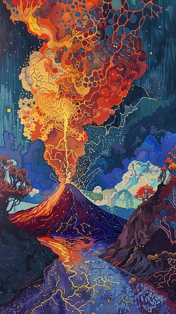 Volcanic Eruption Artistic HD phone wallpaper
