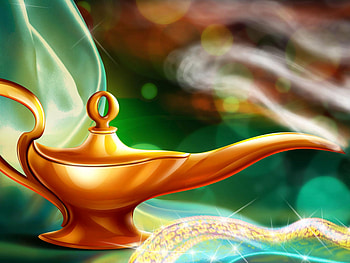 magic lamp, magic, 3d, green, lamp HD wallpaper