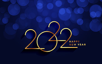 Happy New Year!, blue, card, 2022, new year, golden HD wallpaper