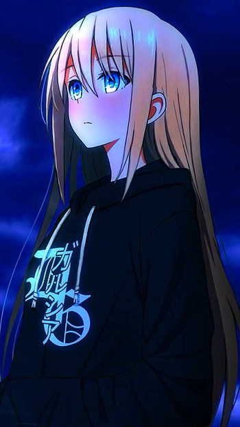 Anime girl, electric blue, magenta, girl, anime HD phone wallpaper