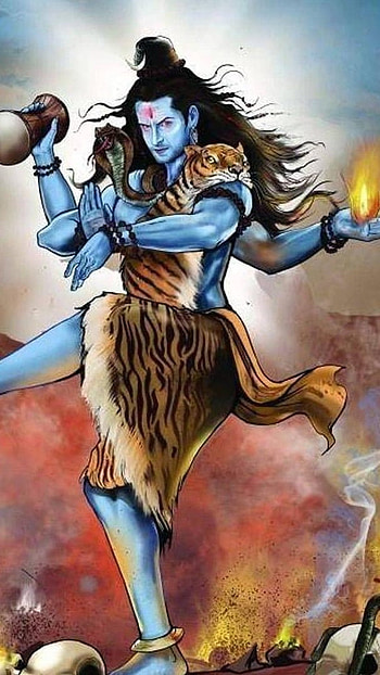 Rudra Shiva, Lord Shiva, Painting HD phone wallpaper