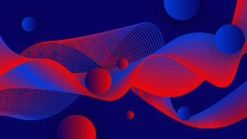 Blue Red Circles Wavy Lines Abstract HD wallpaper