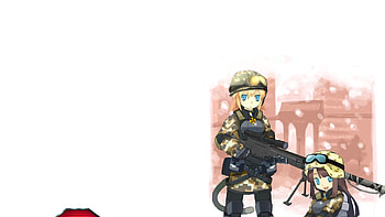 battlefield 2, anime, girls, balls, gun HD wallpaper