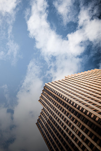 Cities, Sky, Building, Facade, Bottom View HD phone wallpaper