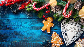 Christmas berry branches, Festive cookies, Winter celebration, Holiday cheer HD wallpaper