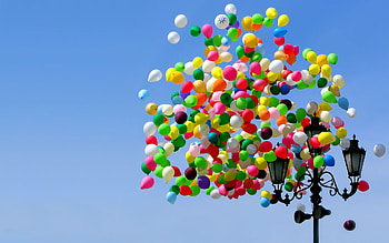Balloons, , Festive decorations, graphic background HD wallpaper
