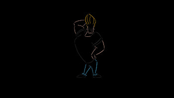 Johnny Bravo , johnny-bravo, minimalism, cartoons, dark, black HD wallpaper