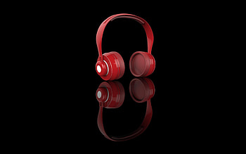 Red, head, music, reflections, minimal HD wallpaper