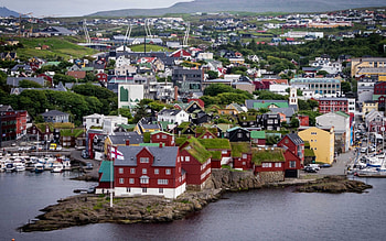 torshavn city in the faroe islands, island, city, boats, bay, marina HD wallpaper