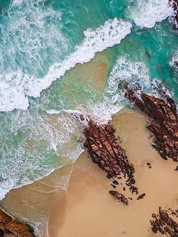 Nature, Sea, Rocks, View From Above, Coast HD phone wallpaper