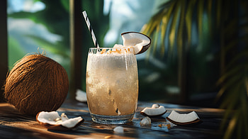 Refreshing Coconut Water in, coconut, coconut water, cocktail, drink, tropical HD wallpaper