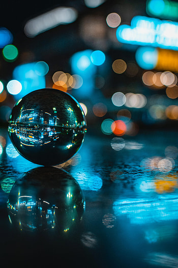 Reflection, Macro, Glare, Glass, Ball HD phone wallpaper