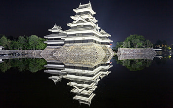 Matsumoto Castle, Japan, Water, Japan, Reflection, Castle HD wallpaper