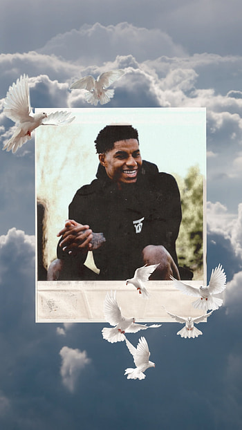 Marcus Rashford, cloud, sky, birds HD phone wallpaper