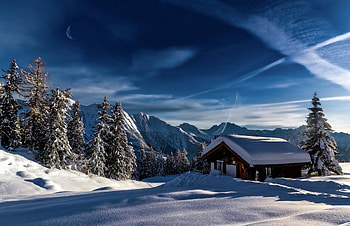 Winter Cabin, nature, Winter, snow, Cabin HD wallpaper