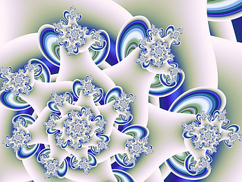 Froseted Blue. jpg, blue, frosted white, fracal, ribbioned HD wallpaper