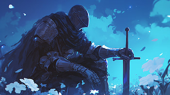 Knight of the Blue Hue: Dark Souls Tribute, video game, Anime, Dark Souls, knight, Dark Souls III HD wallpaper