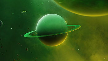 The Green Planet, planet, digital-universe, artist, artwork, digital-art HD wallpaper