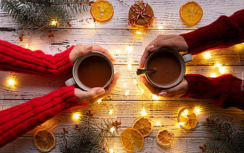Christmas Chocolate, hands, chocolate, Christmas, lights HD wallpaper