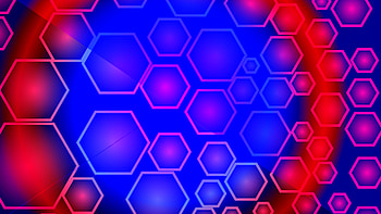 Abstract, red-blue hexagon HD wallpaper