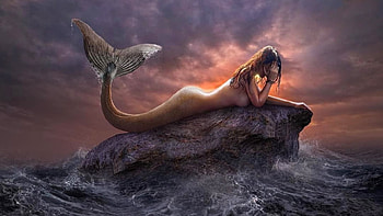 mermaid, fantasy, abstract, light HD wallpaper