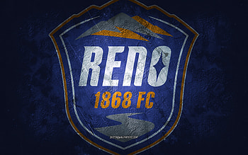Reno 1868 FC, American soccer team, blue background, Reno 1868 FC logo, grunge art, USL, soccer, Reno 1868 FC emblem HD wallpaper
