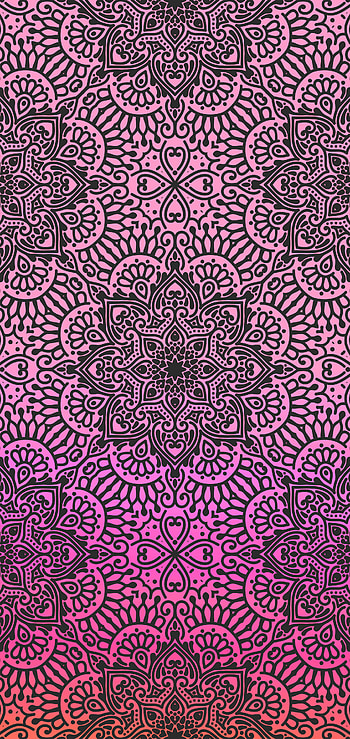 Unique pink mandala, Eye-catching design, , Tech background HD phone wallpaper