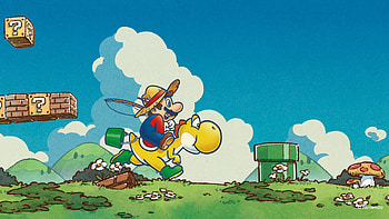 Super Mario : Sunny Yoshi Meadow Ride, Super Mario HD wallpaper