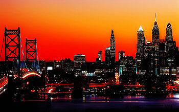 Philadelphia skyline background, , Philadelphia sports, Mobile HD wallpaper