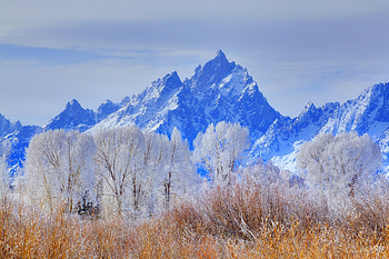 Nature, Mountains, Usa, Frost, Hoarfrost, United States, National Park, Wyoming, Grand Titon, Grand Teton HD wallpaper