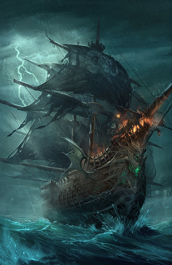 Ghost Ship, Atmospheric view, Mysterious vessel, Captivating scene HD phone wallpaper
