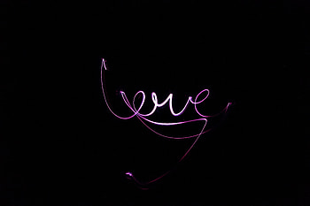 Love, Dark Background, Neon, Inscription, Text HD wallpaper