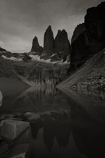 Landscape, Nature, Stones, Mountains, Rocks, Bw, Chb HD phone wallpaper