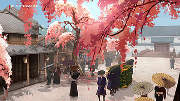 Anime Blue-Eyed Samurai Under Cherry Blossoms |, Anime, Blue Eye Samurai HD wallpaper