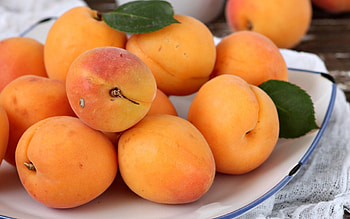 Fruits, Food, Plate, Apricots HD wallpaper