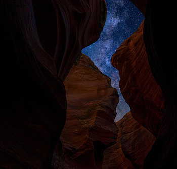 Night, Rocks, Dark, Starry Sky HD wallpaper